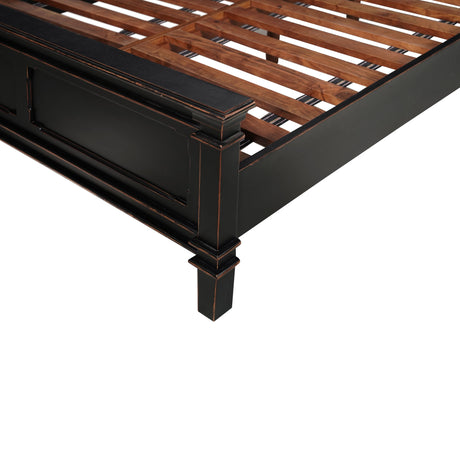 Turin Queen Bed in Distressed Black by Home Trends & Design at Eve Furniture