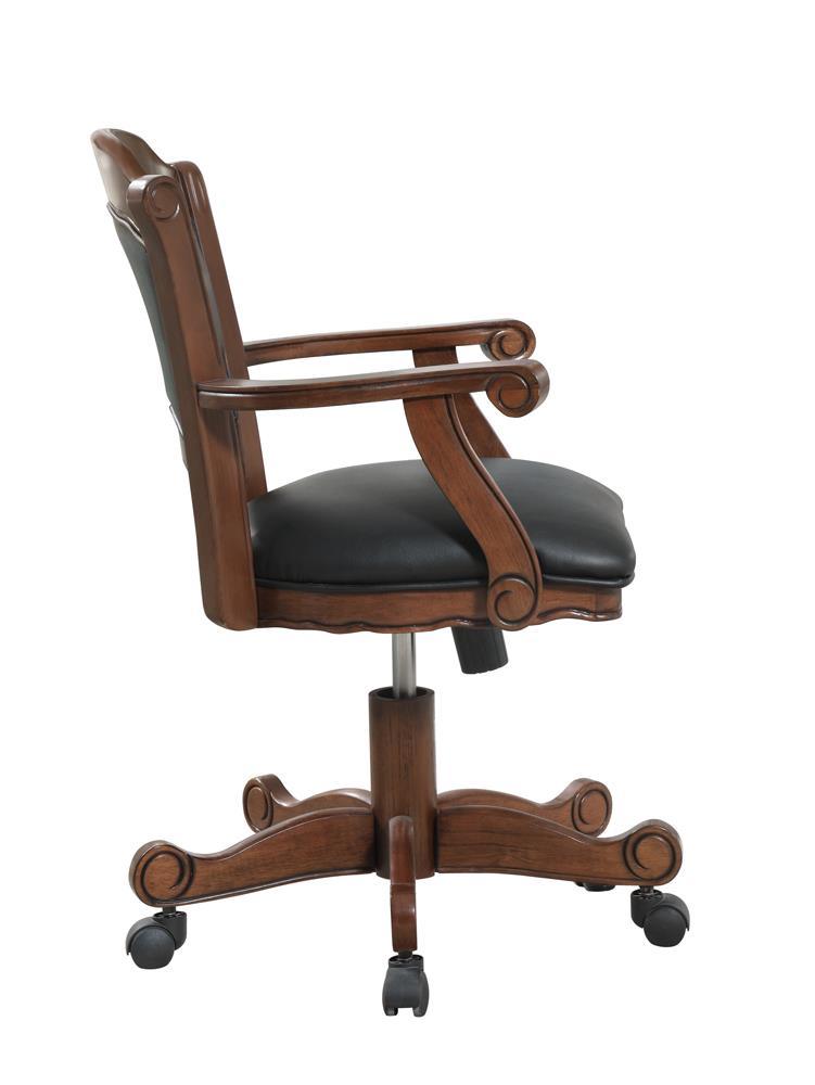 Turk Black and Tobacco Game Chair with Casters by Coaster at Eve Furniture