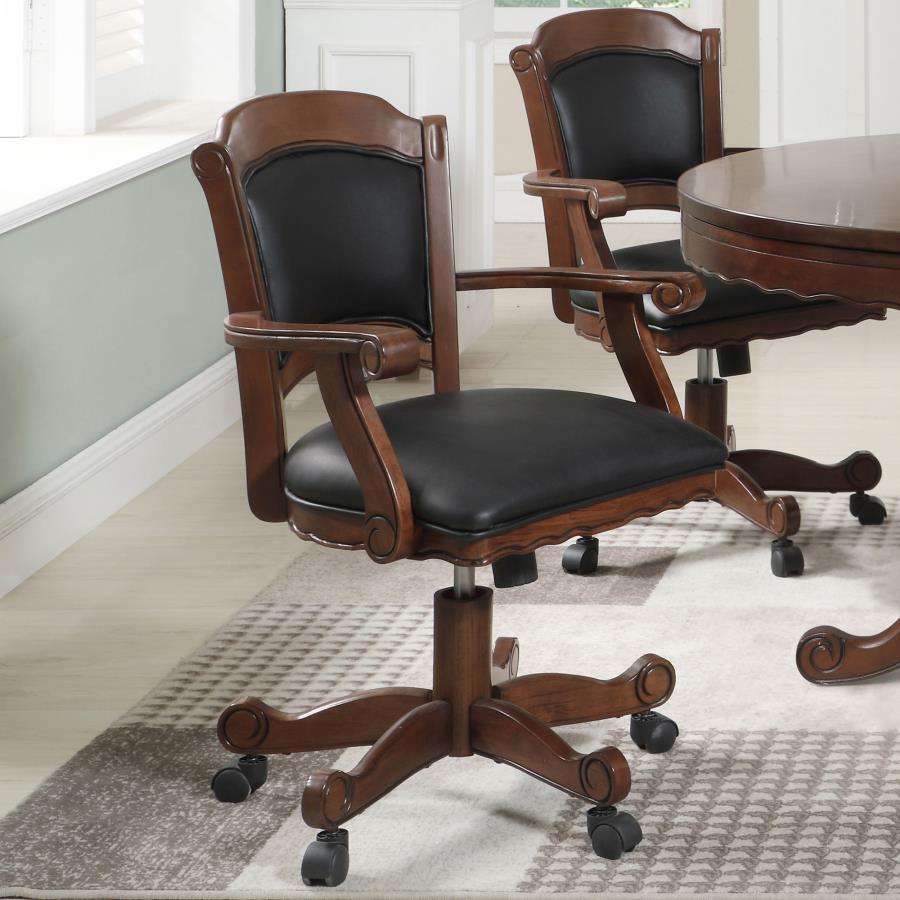 Turk Black and Tobacco Game Chair with Casters by Coaster at Eve Furniture