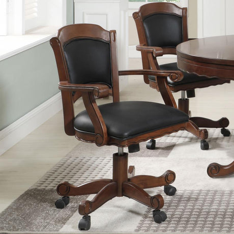 Turk Black and Tobacco Game Chair with Casters by Coaster at Eve Furniture
