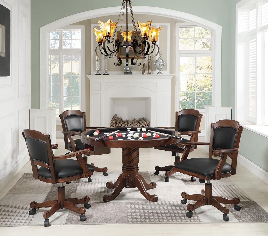 Turk Game Chair with Casters Black/Tobacco