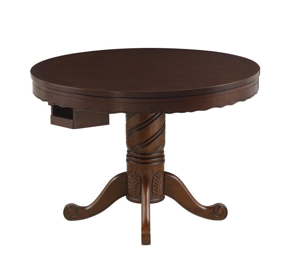 Turk Tobacco 3-in-1 Round Pedestal Game Table by Coaster at Eve Furniture