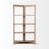 Turnbull I Light Brown Wood Four Shelf Shelving Unit by Mercana at Eve Furniture