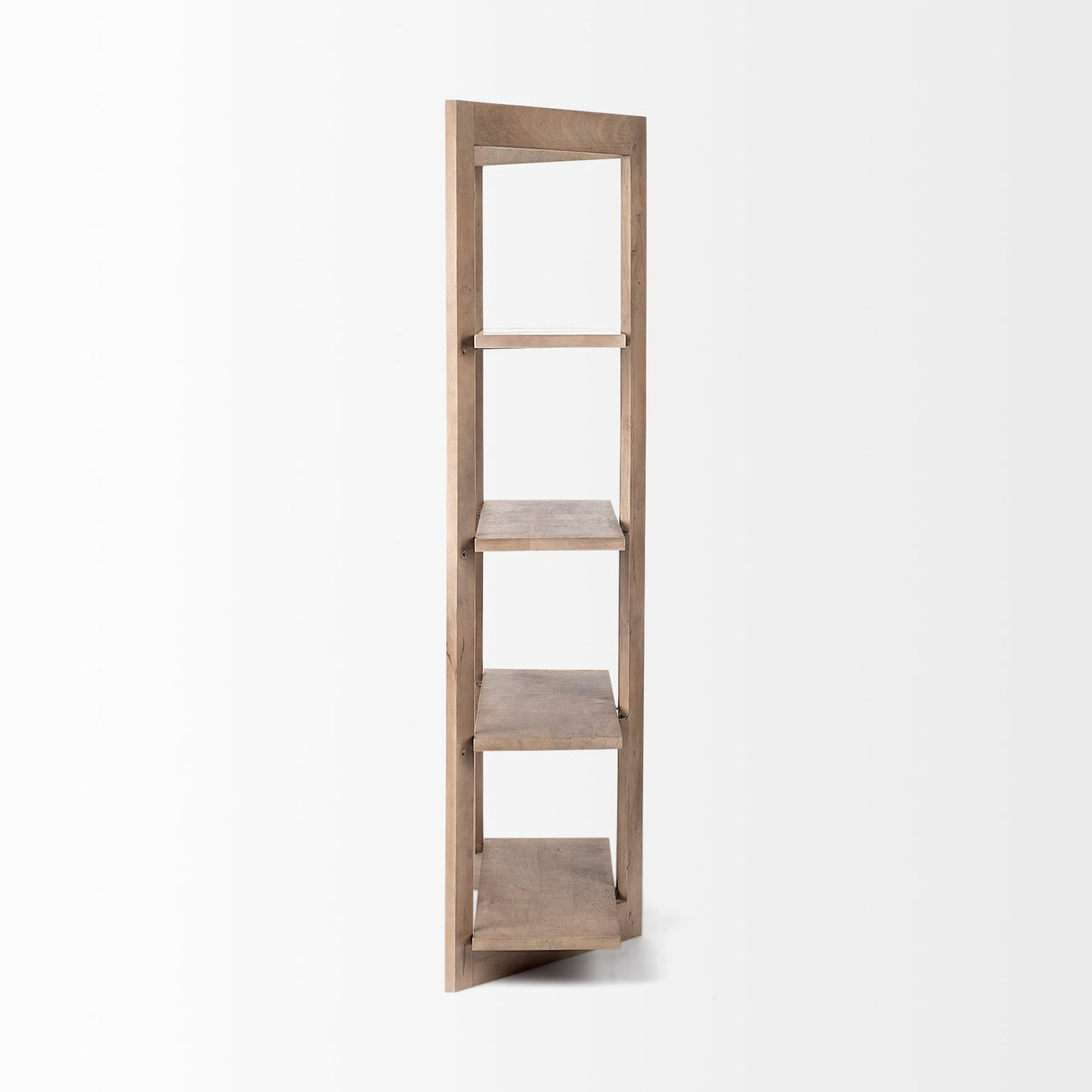 Turnbull I Light Brown Wood Four Shelf Shelving Unit by Mercana at Eve Furniture