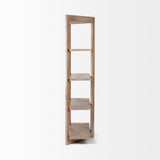Turnbull I Light Brown Wood Four Shelf Shelving Unit by Mercana at Eve Furniture