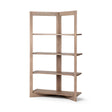 Turnbull I Light Brown Wood Four Shelf Shelving Unit by Mercana at Eve Furniture