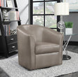 Turner Champagne Upholstery Sloped Arm Accent Swivel Chair by Coaster at Eve Furniture