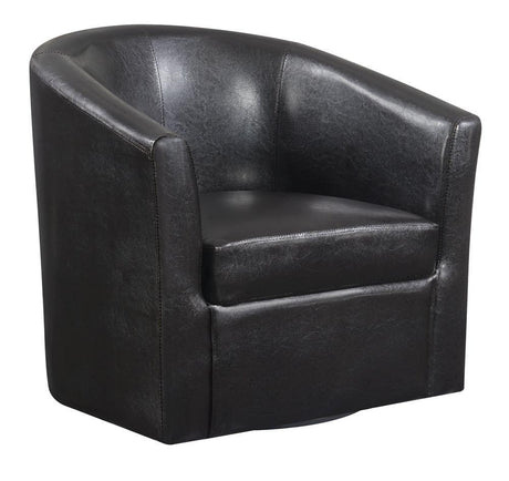 Turner Dark Brown Upholstery Sloped Arm Accent Swivel Chair by Coaster at Eve Furniture