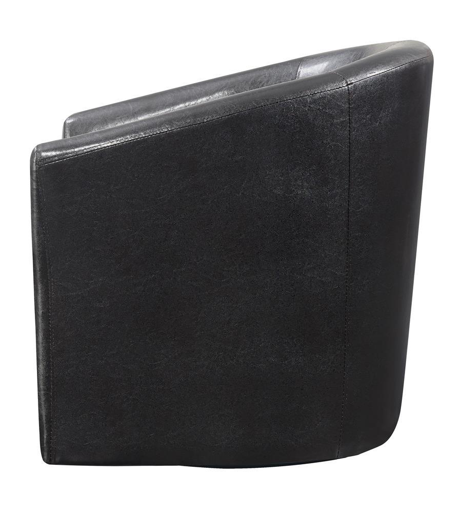 Turner Dark Brown Upholstery Sloped Arm Accent Swivel Chair by Coaster at Eve Furniture