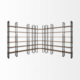 Turner II Curved Dark Brown Wood And Black Iron Six Shelving Unit by Mercana at Eve Furniture