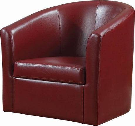 Turner Red Upholstery Sloped Arm Accent Swivel Chair by Coaster at Eve Furniture