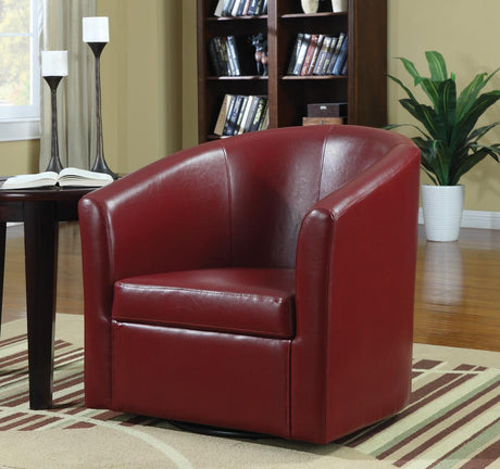 Turner Red Upholstery Sloped Arm Accent Swivel Chair by Coaster at Eve Furniture