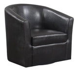 Turner Dark Brown Upholstery Sloped Arm Accent Swivel Chair