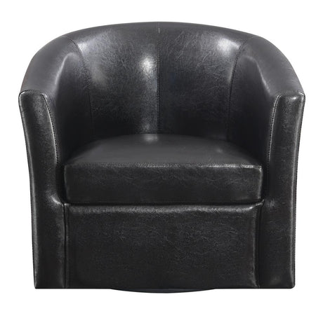 Turner Dark Brown Upholstery Sloped Arm Accent Swivel Chair