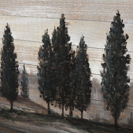 Tuscan Cypress Hand Painted on Wood Oil Painting by Mercana at Eve Furniture