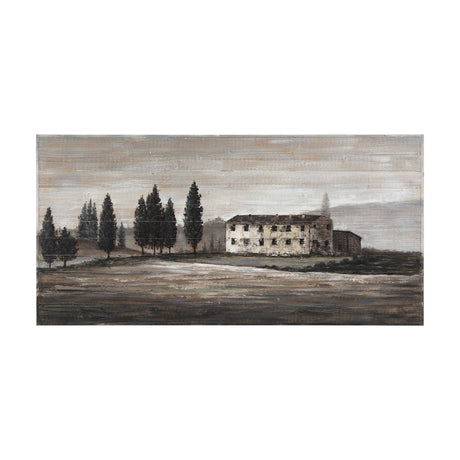 Tuscan Cypress Hand Painted on Wood Oil Painting by Mercana at Eve Furniture