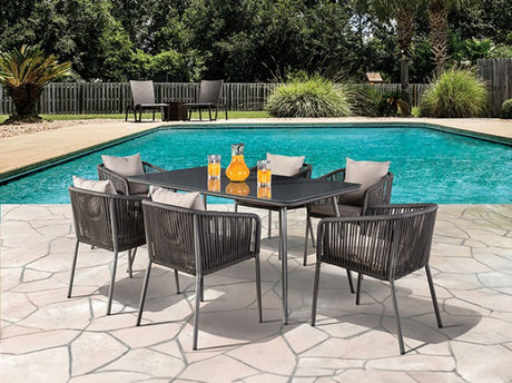 Tushari Dark Gray/Light Gray 8-Piece Outdoor Dining Set by Furniture of America at Eve Furniture