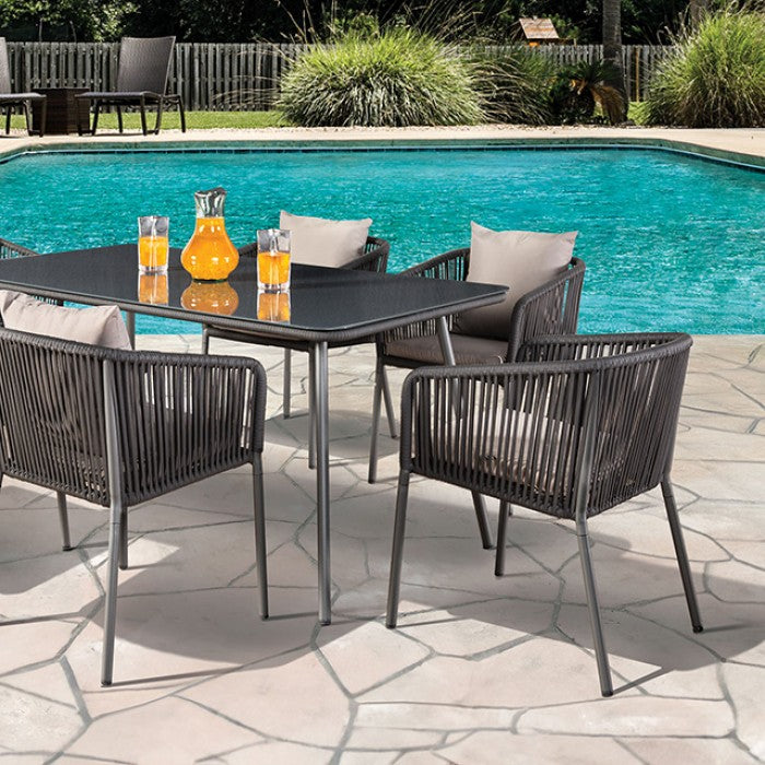 Tushari Dark Gray/Light Gray 8-Piece Outdoor Dining Set by Furniture of America at Eve Furniture