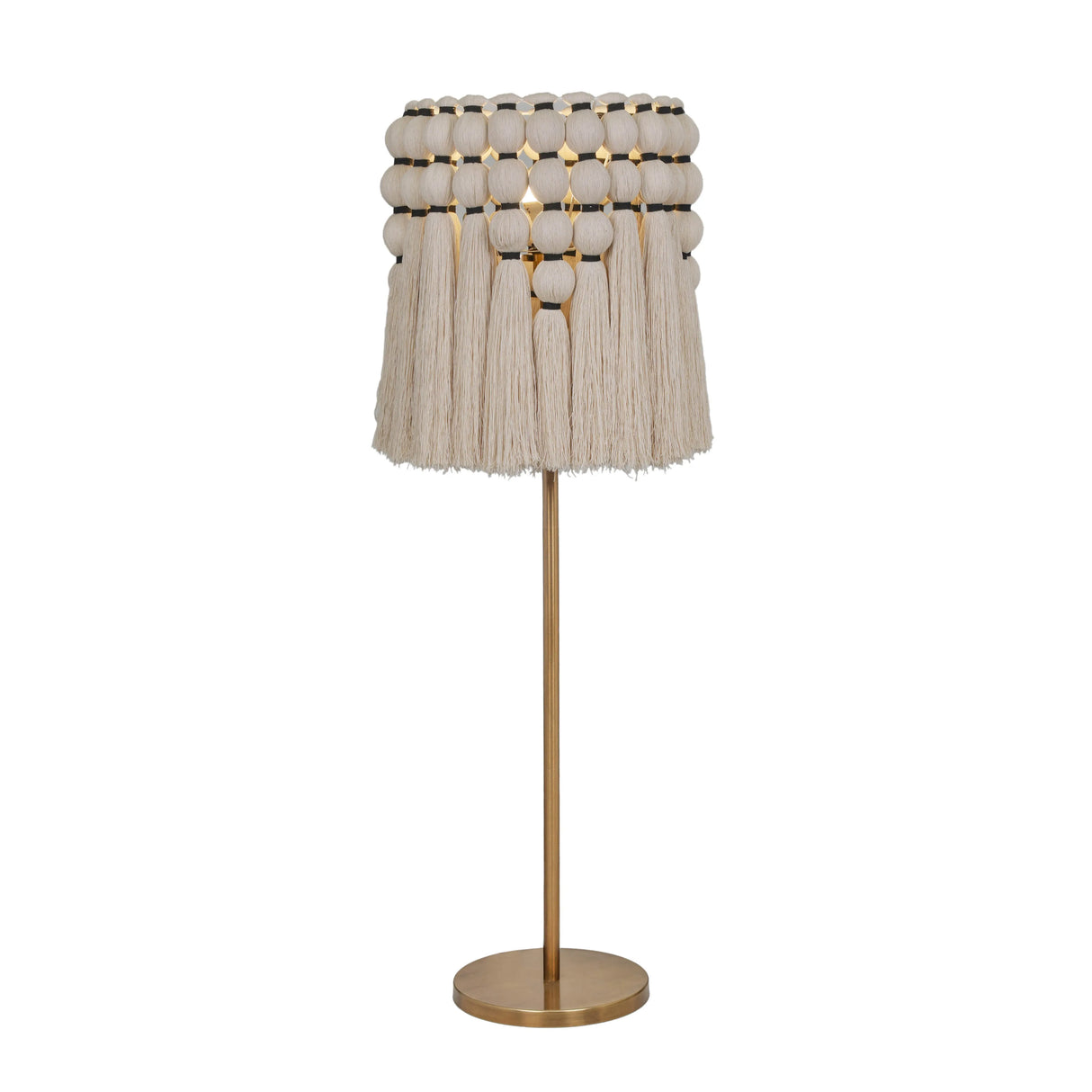 Tutu Cream Cotton Tasseled Floor Lamp by TOV Furniture at Eve Furniture