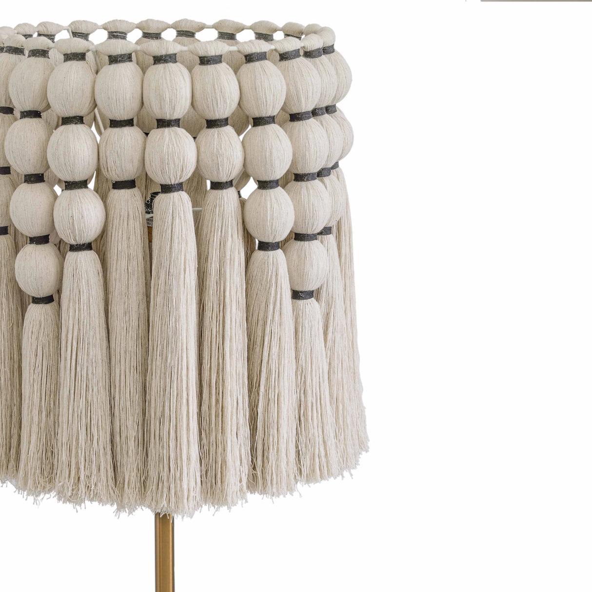 Tutu Cream Cotton Tasseled Floor Lamp by TOV Furniture at Eve Furniture