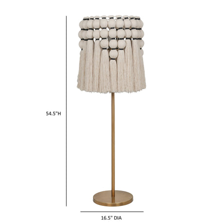 Tutu Cream Cotton Tasseled Floor Lamp by TOV Furniture at Eve Furniture