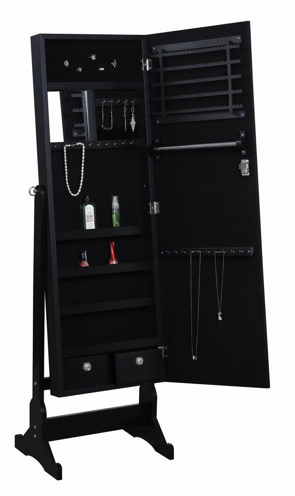 Tutuola Black Jewelry Cheval Mirror by Coaster at Eve Furniture