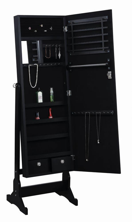 Tutuola Black Jewelry Cheval Mirror by Coaster at Eve Furniture