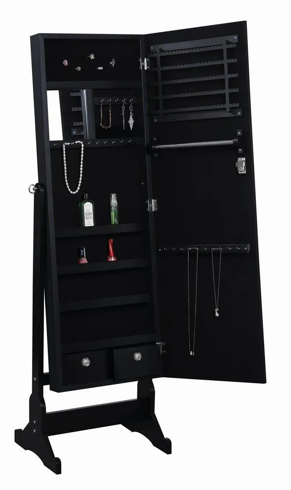 Tutuola Black Jewelry Cheval Mirror by Coaster at Eve Furniture