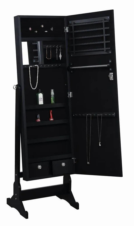 Tutuola Black Jewelry Cheval Mirror by Coaster at Eve Furniture