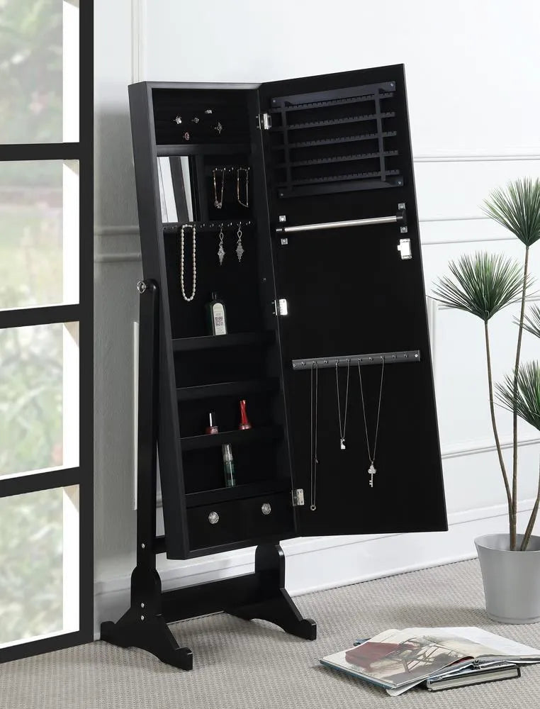 Tutuola Black Jewelry Cheval Mirror by Coaster at Eve Furniture