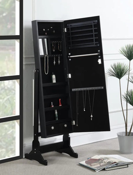 Tutuola Black Jewelry Cheval Mirror by Coaster at Eve Furniture