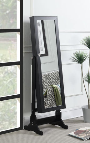 Tutuola Black Jewelry Cheval Mirror by Coaster at Eve Furniture