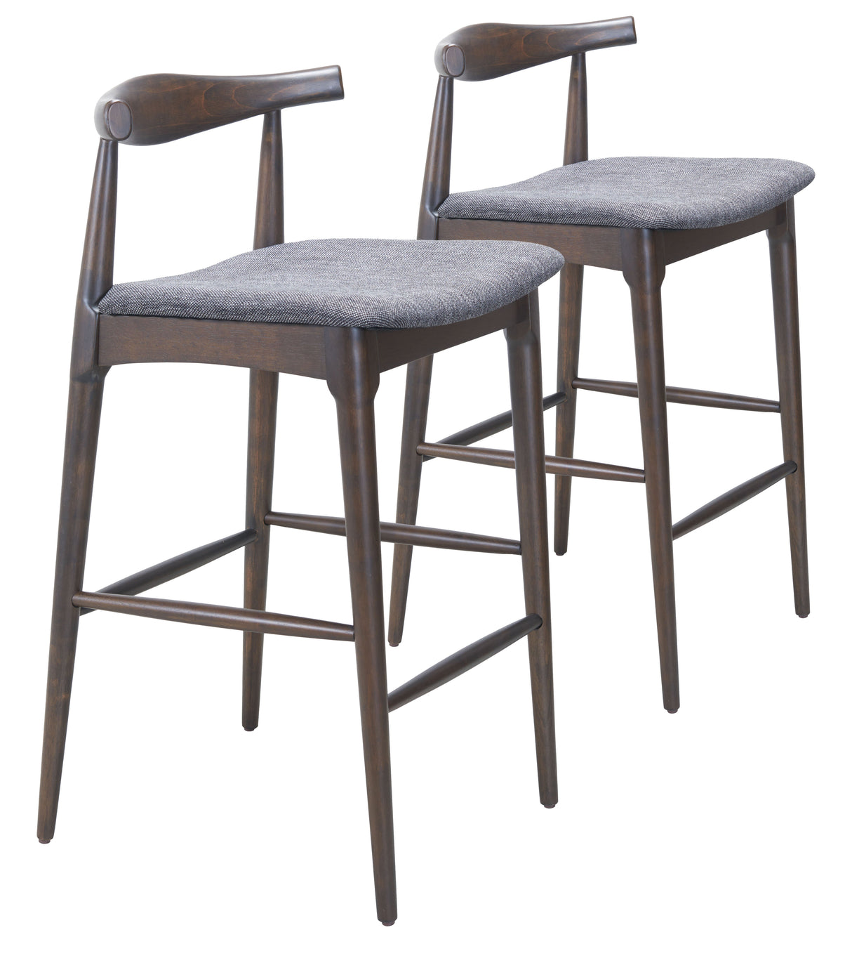 Tuzka Gray & Espresso Barstool (Set of 2) by Zuomod at Eve Furniture