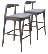 Tuzka Gray & Espresso Barstool (Set of 2) by Zuomod at Eve Furniture