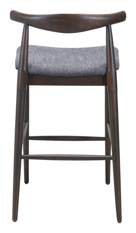 Tuzka Gray & Espresso Barstool (Set of 2) by Zuomod at Eve Furniture