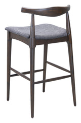 Tuzka Gray & Espresso Barstool (Set of 2) by Zuomod at Eve Furniture