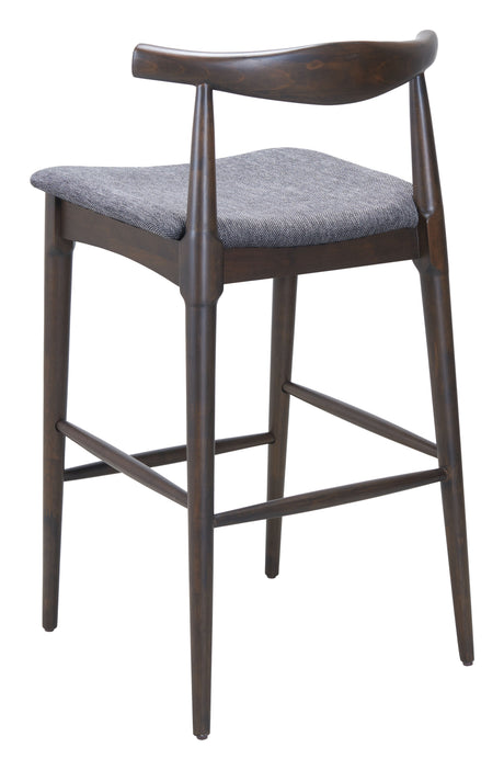 Tuzka Gray & Espresso Barstool (Set of 2) by Zuomod at Eve Furniture