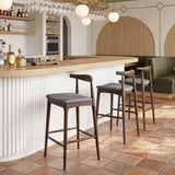 Tuzka Gray & Espresso Barstool (Set of 2) by Zuomod at Eve Furniture