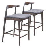 Tuzka Gray & Espresso Counter Stool (Set of 2) by Zuomod at Eve Furniture