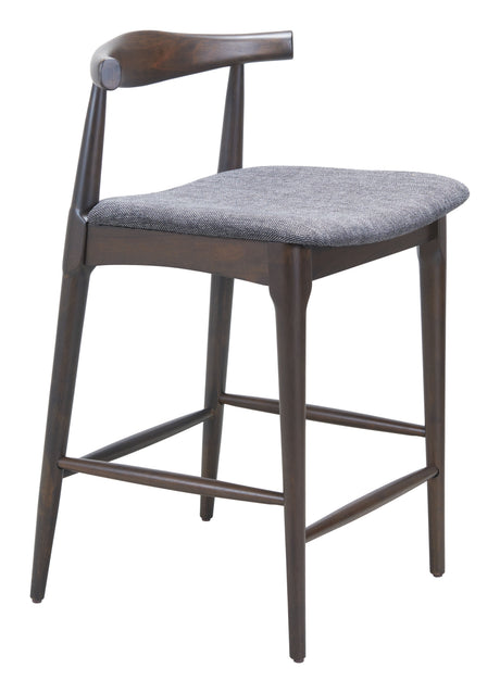 Tuzka Gray & Espresso Counter Stool (Set of 2) by Zuomod at Eve Furniture