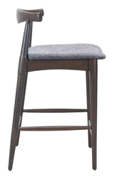Tuzka Gray & Espresso Counter Stool (Set of 2) by Zuomod at Eve Furniture