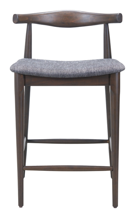 Tuzka Gray & Espresso Counter Stool (Set of 2) by Zuomod at Eve Furniture