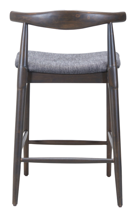 Tuzka Gray & Espresso Counter Stool (Set of 2) by Zuomod at Eve Furniture