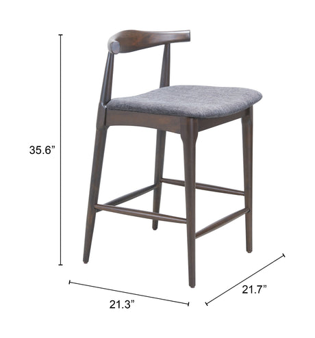 Tuzka Gray & Espresso Counter Stool (Set of 2) by Zuomod at Eve Furniture