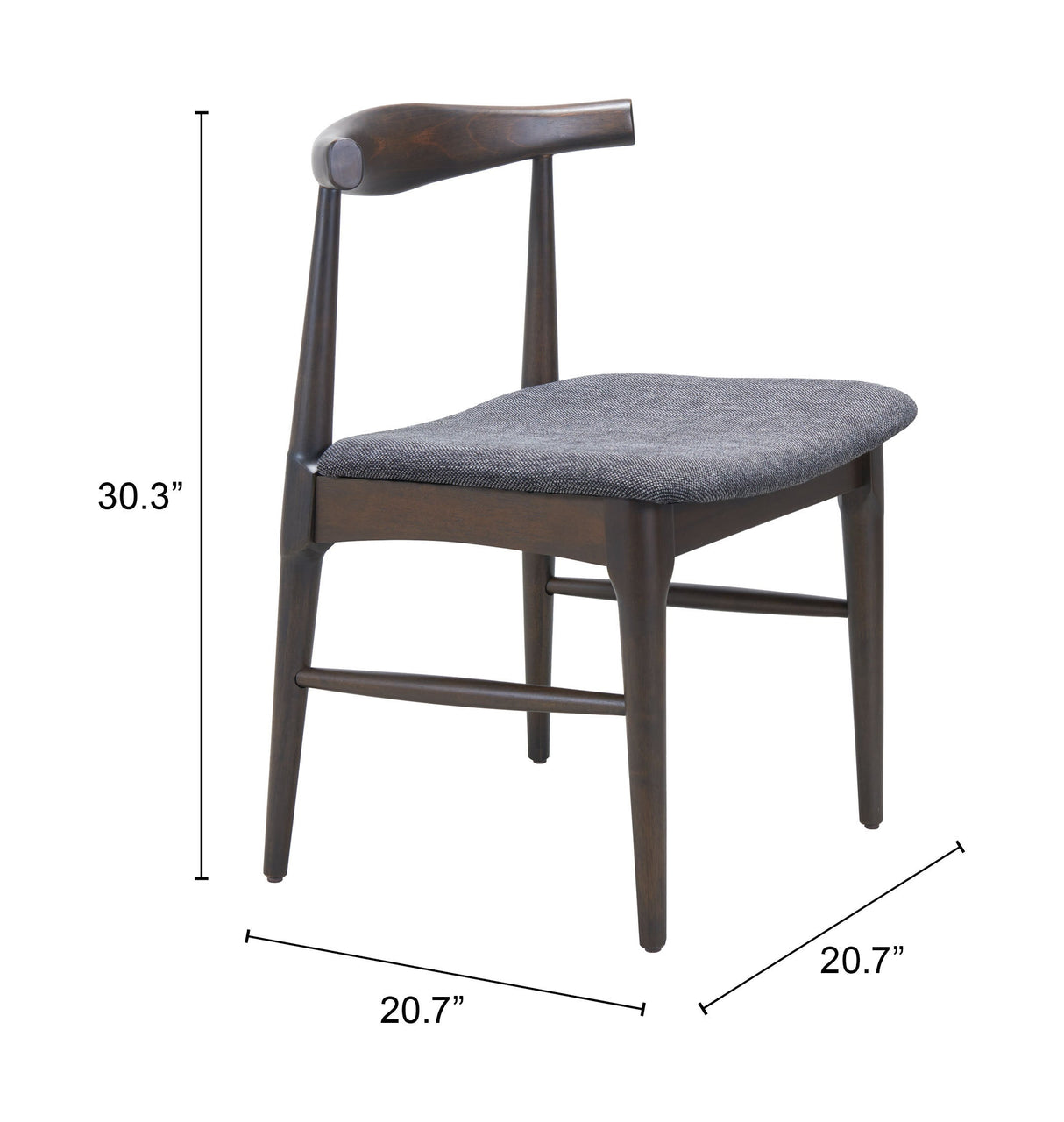 Tuzka Gray & Espresso Dining Chair (Set of 2) by Zuomod at Eve Furniture