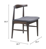 Tuzka Gray & Espresso Dining Chair (Set of 2) by Zuomod at Eve Furniture