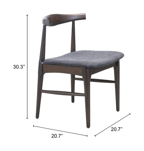 Tuzka Gray & Espresso Dining Chair (Set of 2) by Zuomod at Eve Furniture
