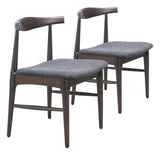 Tuzka Gray & Espresso Dining Chair (Set of 2) by Zuomod at Eve Furniture