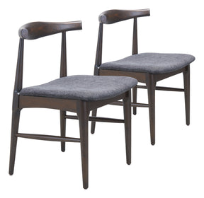 Tuzka Gray & Espresso Dining Chair (Set of 2) by Zuomod at Eve Furniture