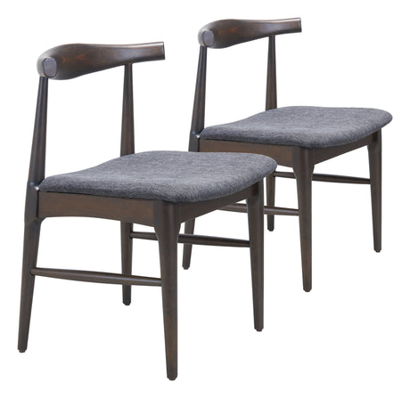 Tuzka Gray & Espresso Dining Chair (Set of 2) by Zuomod at Eve Furniture